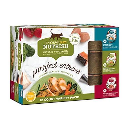 Rachael Ray Nutrish Purrfect Entrees Grain Free Natural Wet Cat Food Variety Pack, 2.8 Ounce (Pack of 12)