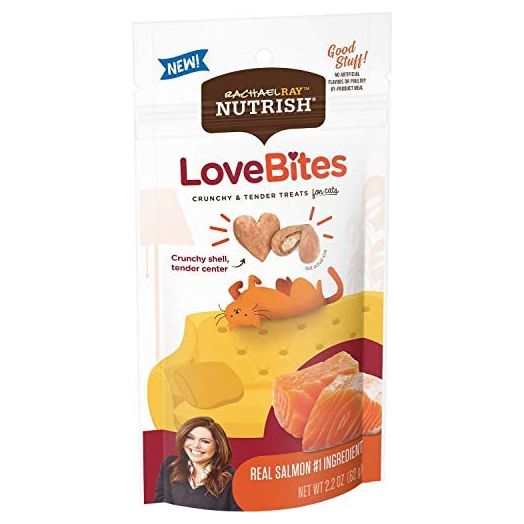 Rachael Ray Nutrish LoveBites Crunchy and Tender Treats for Cats Real Salmon