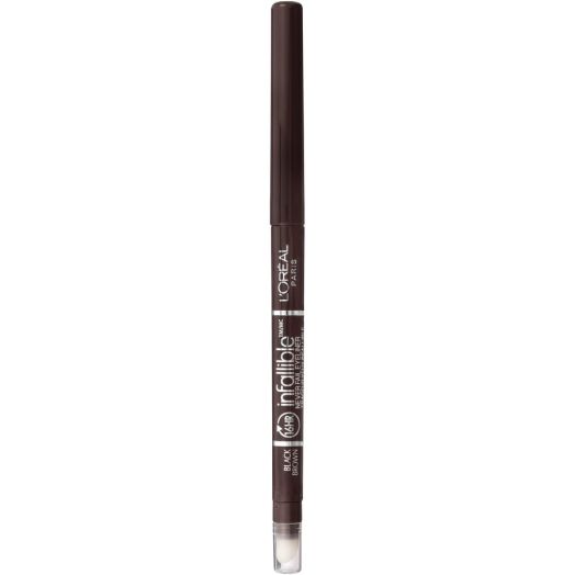 L'Oreal Paris Infallible Never Fail Pencil Eyeliner with Built in Sharpener, Black Brown, 0.008 oz.