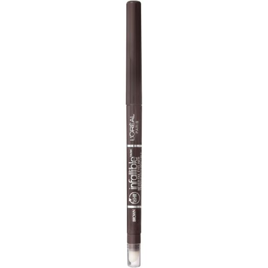 L'Oreal Paris Infallible Never Fail Pencil Eyeliner with Built in Sharpener, Brown, 0.008 oz.