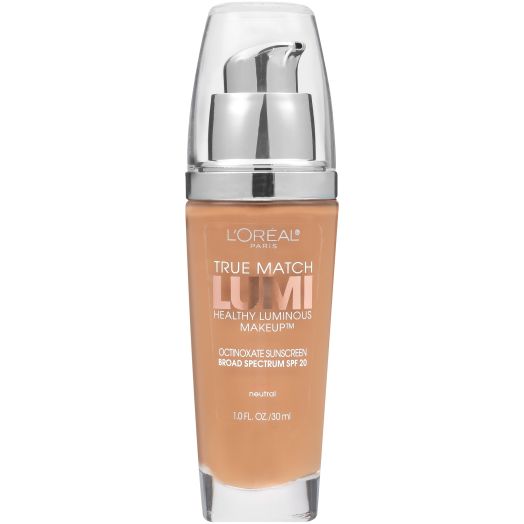 L'Oreal Paris True Match Lumi Healthy Luminous Makeup SPF 19, N7-8 Classic Tan/Cappuccino, 1 fl. oz.