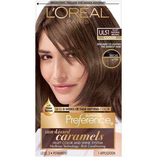 L'Oreal Paris Superior Preference UL51 Hi-Lift Natural Brown Permanent Hair Color, 1 Application