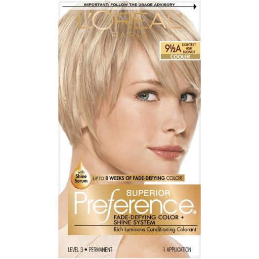 L'Oreal Paris Superior Preference Lightest Ash Blonde 9 1/2A Permanent Hair Color, 1 Application