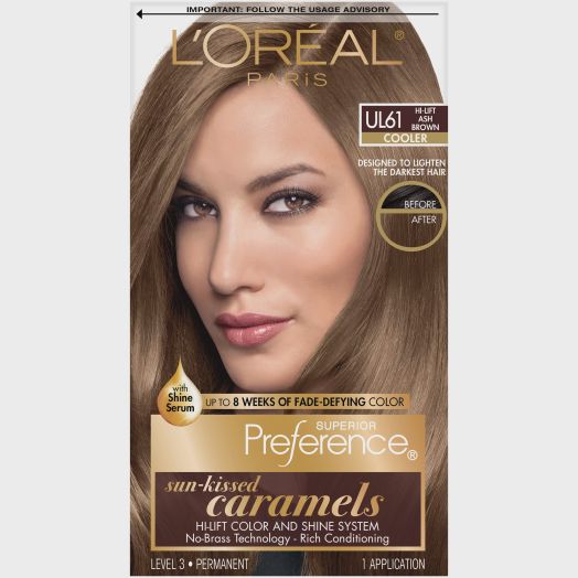 L'Oreal Paris Superior Preference Fade-Defying Shine Permanent Hair Color, UL61 Ultra Light Ash Brown, 1 Kit