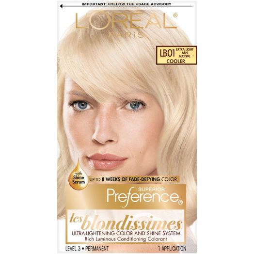L'Oreal Paris Superior Preference LB01 Extra Light Ash Blonde Permanent Hair Color, 1 Application