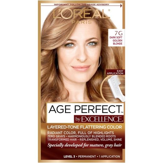 L'Oreal Paris Age Perfect Permanent Hair Color, 7G Dark Natural Golden Blonde, 1 kit