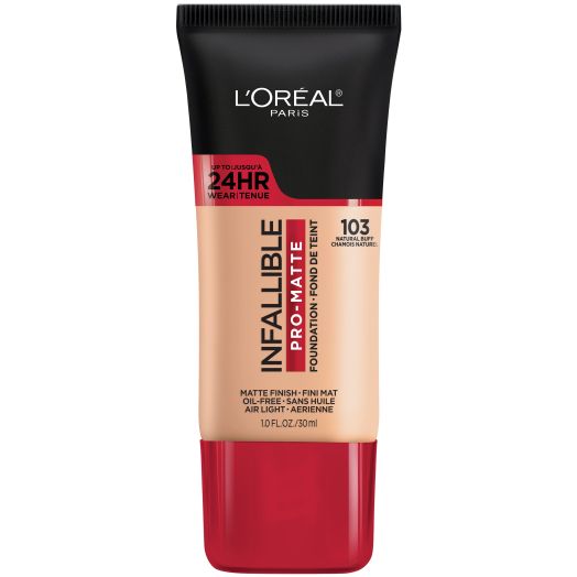 L'Oreal Paris Infallible Pro-Matte Blendable Foundation, Oil Free, 103 Natural Buff, 1 fl oz
