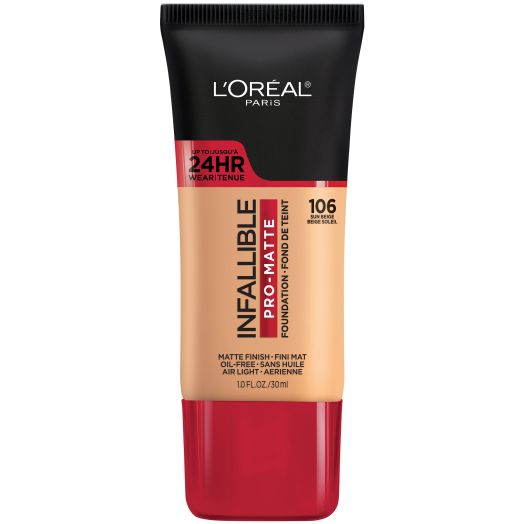 L'Oreal Paris Infallible Pro-Matte Blendable Foundation, Oil Free, 106 Sun Beige, 1 fl oz