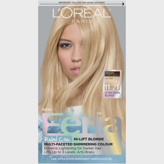 L'Oreal Paris Feria Multi-Faceted Shimmering Permanent Hair Color, 11.21 Bad to the Blonde (Ultra Pearl Blonde), 1 Kit