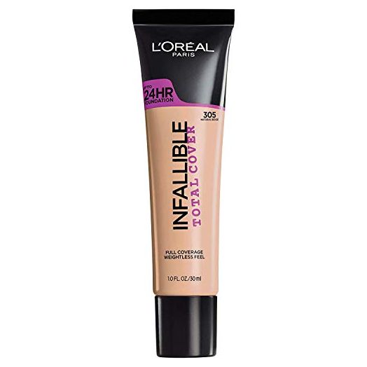 L'Oreal Paris Infallible Total Cover Foundation, Natural Beige, 1 fl; oz.