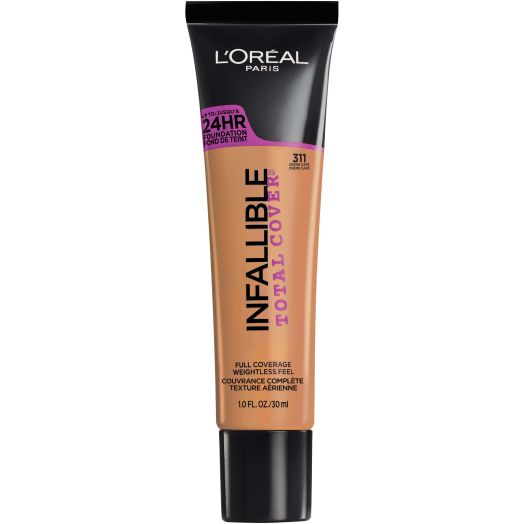L'Oreal Paris Infallible Total Cover Foundation, Creme Cafe, 1 fl. oz.
