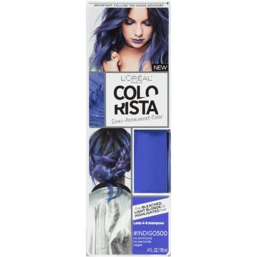 L'Oreal Paris Colorista Semi-Permanent Hair Color, Light Bleached Blondes, Indigo, 1 Kit