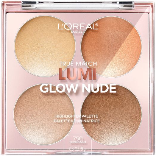 L'Oreal Paris True Match Lumi Glow Nude highlighter palette, Sunkissed, 0.26 oz