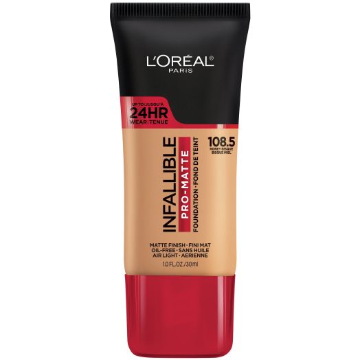 L'Oreal Paris Infallible Pro-Matte Blendable Foundation, Oil Free, 108.5 Honey Bisque, 1 fl oz