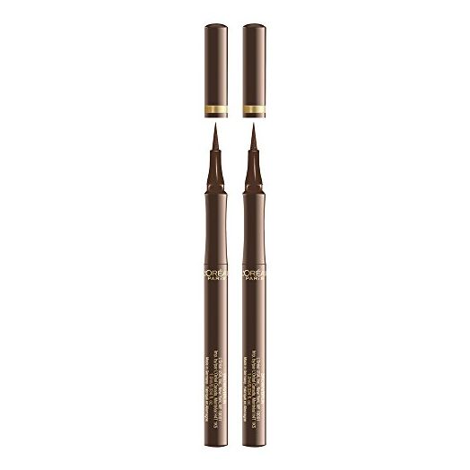 L'Oreal Paris Makeup Infallible Super Slim Long-Lasting Liquid Eyeliner, Ultra-Fine Felt Tip, Quick Drying Formula, Glides on Smoothly, Brown, Pack of 2