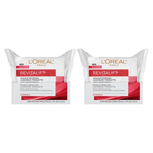 L'Oreal Paris Revitalift Radiant Smoothing Facial Cleansing Towelettes, 2 count