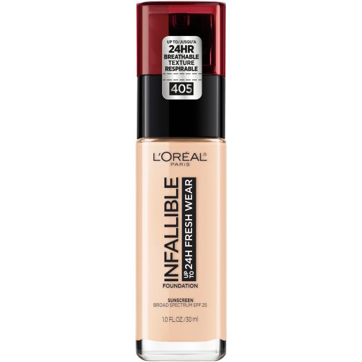 L'Oreal Paris Infallible 24 Hour Fresh Wear Foundation, Lightweight, Porcelain, 1 fl. oz.