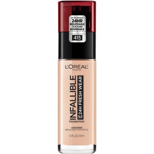 L'Oreal Paris Infallible 24 Hour Fresh Wear Foundation, Lightweight, Rose Ivory, 1 fl. oz.