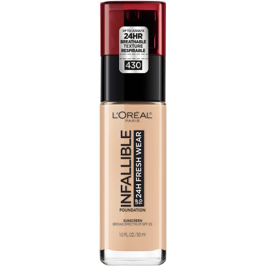 L'Oreal Paris Infallible 24 Hour Fresh Wear Foundation, Lightweight, Ivory Buff, 1 fl. oz.