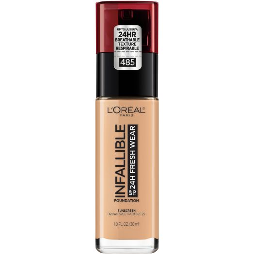 L'Oreal Paris Infallible 24 Hour Fresh Wear Foundation, Lightweight, Golden Sun, 1 fl. oz.