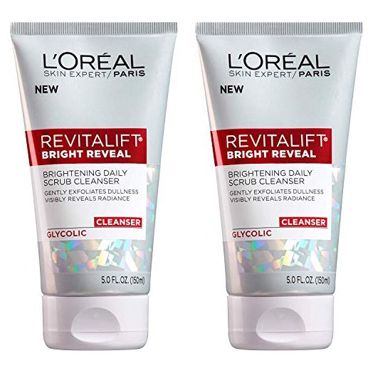 L'Oreal Paris Skincare Revitalift Bright Reveal Facial Cleanser with Glycolic Acid, Anti-Aging Daily Face Cleanser to Exfoliate Dullness and Brighten Skin, 5 Fl Oz (Pack of 2)