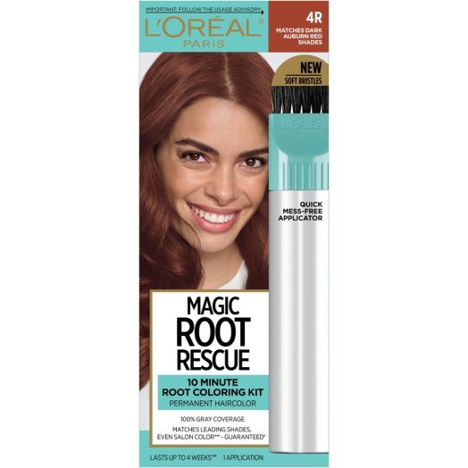 L'Oreal Paris Magic Root Rescue 10 Minute Hair Coloring, 4R Dark Auburn, 1 Kit