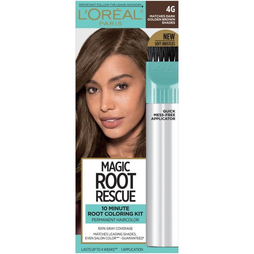 L'Oreal Paris Magic Root Rescue 10 Minute Hair Coloring, 4G Dark Golden Brown, 1 Kit