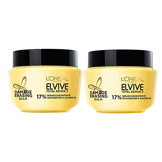 L'Oreal Paris Hair Care Elvive Total Repair 5 Damage Erasing Balm, Conditioning Hair Mask for Damaged