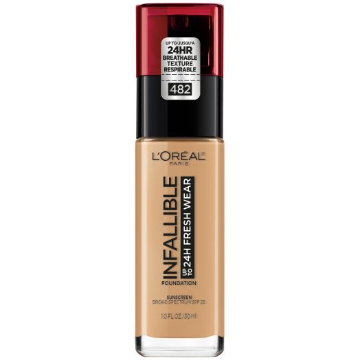 L'Oreal Paris Infallible 24 Hour Fresh Wear Foundation, Lightweight, Radiant Sun, 1 fl. oz.