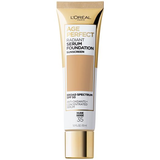 L'Oreal Paris Age Perfect Radiant Serum Foundation with SPF 50, Nude Beige, 1 fl. oz.