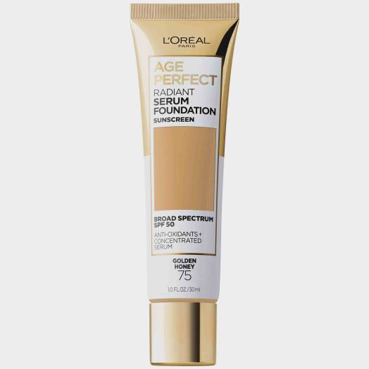 L'Oreal Paris Age Perfect Radiant Serum Foundation with SPF 50, Golden Honey, 1 fl. oz.