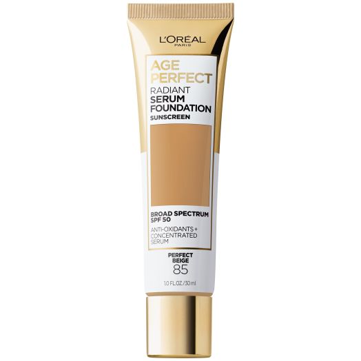 L'Oreal Paris Age Perfect Radiant Serum Foundation with SPF 50, Perfect Beige, 1 fl. oz.