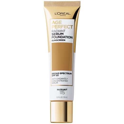 L'Oreal Paris Age Perfect Radiant Serum Foundation with SPF 50, Hazelnut, 1 fl. oz.