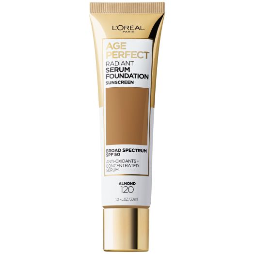 L'Oreal Paris Age Perfect Radiant Serum Foundation with SPF 50, Almond, 1 fl. oz.