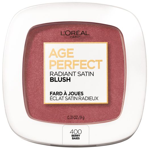 L'Oreal Paris Age Perfect Radiant Satin Blush with Camellia Oil, Berry, 0.31 oz