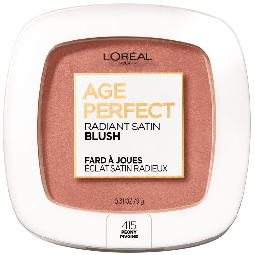 L'Oreal Paris Age Perfect Radiant Satin Blush with Camellia Oil, Peony, 0.31 oz