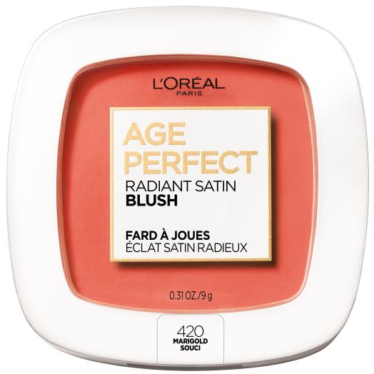 L'Oreal Paris Age Perfect Radiant Satin Blush with Camellia Oil, Marigold, 0.31 oz