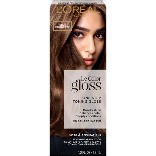 L'Oreal Paris Le Color Gloss One Step in-Shower Toning Gloss, Rich Brunette, 4 fl oz