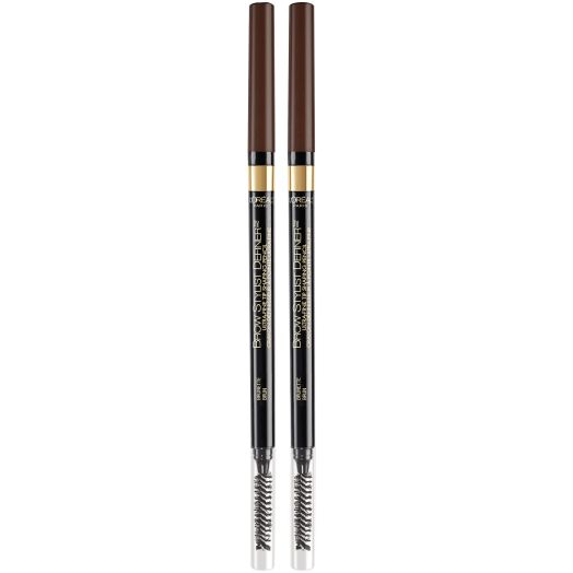 L'Oreal Paris Brow Stylist Definer Waterproof Eyebrow Mechanical Pencil, Brunette, 2 COUNT