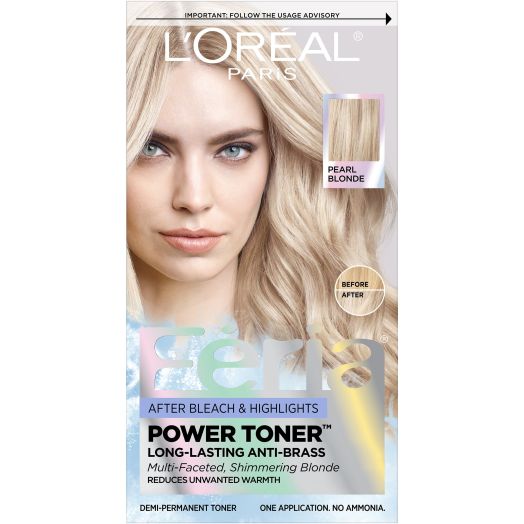 L'Oreal Paris Feria Power, Long Lasting Anti Brass Toner, Pearl Blonde 9V, 1 fl oz