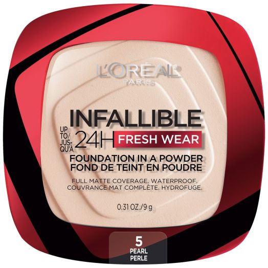 L'Oreal Paris Infallible Up to 24H Fresh Wear Foundation in a Powder, Pearl, 0.31 oz.