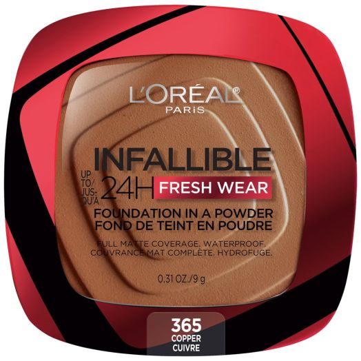 L'Oreal Paris Infallible Up to 24H Fresh Wear Foundation in a Powder, Copper, 0.31 oz.