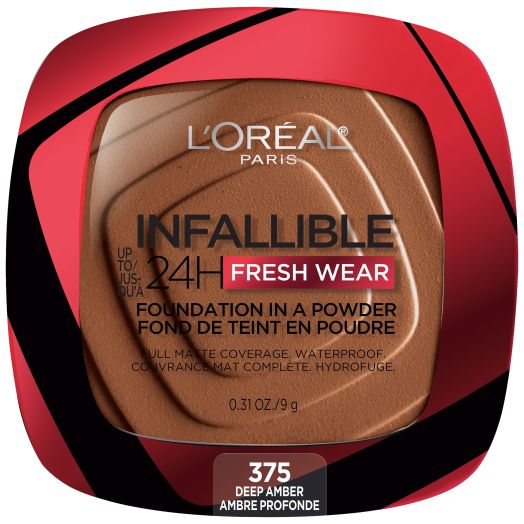 L'Oreal Paris Infallible Up to 24H Fresh Wear Foundation in a Powder, Deep Amber, 0.31 oz.