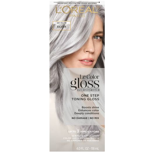 L'Oreal Paris Le Color Gloss One Step in-Shower Toning Gloss, Silver, 4 fl oz
