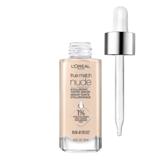 L'Oreal Paris True Match Hyaluronic Tinted Serum Foundation Makeup, Very Light 0.5-2, 1 fl oz