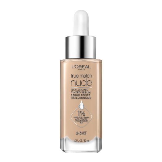 L'Oreal Paris True Match Hyaluronic Tinted Serum Foundation Makeup, Light 2-3, 1 fl oz