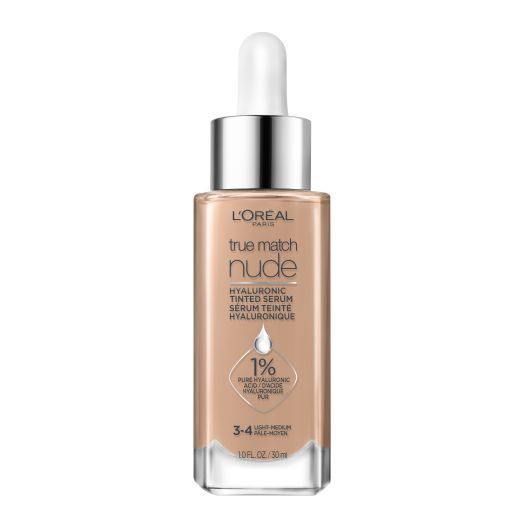 L'Oreal Paris True Match Hyaluronic Tinted Serum Foundation Makeup, Light-Medium 3-4, 1 fl oz