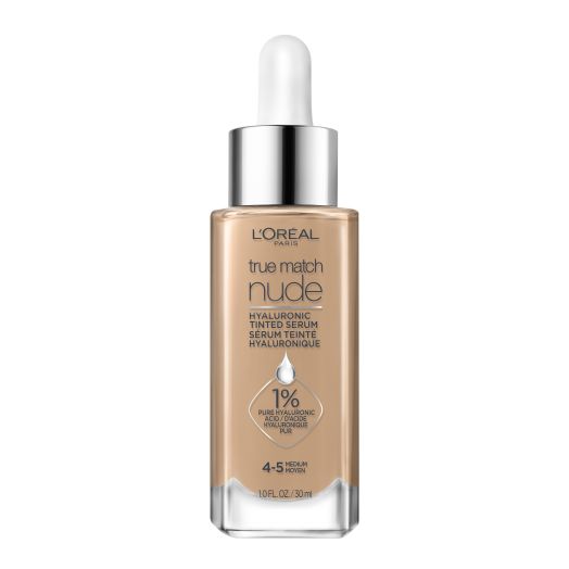 L'Oreal Paris True Match Hyaluronic Tinted Serum Foundation Makeup, Medium 4-5, 1 fl oz