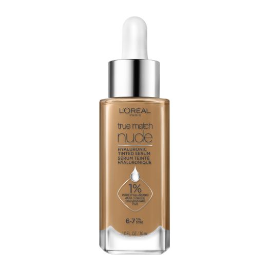 L'Oreal Paris True Match Hyaluronic Tinted Serum Foundation Makeup, Tan 6-7, 1 fl oz