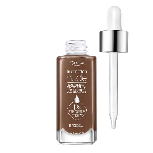 L'Oreal Paris True Match Hyaluronic Tinted Serum Foundation Makeup, Deep 8-10, 1 fl oz
